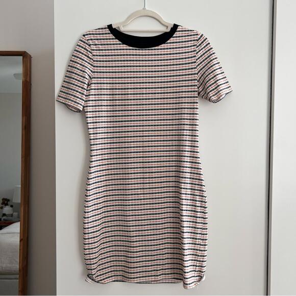 Topshop Dresses & Skirts - Topshop Black and Pink Striped Mini Dress